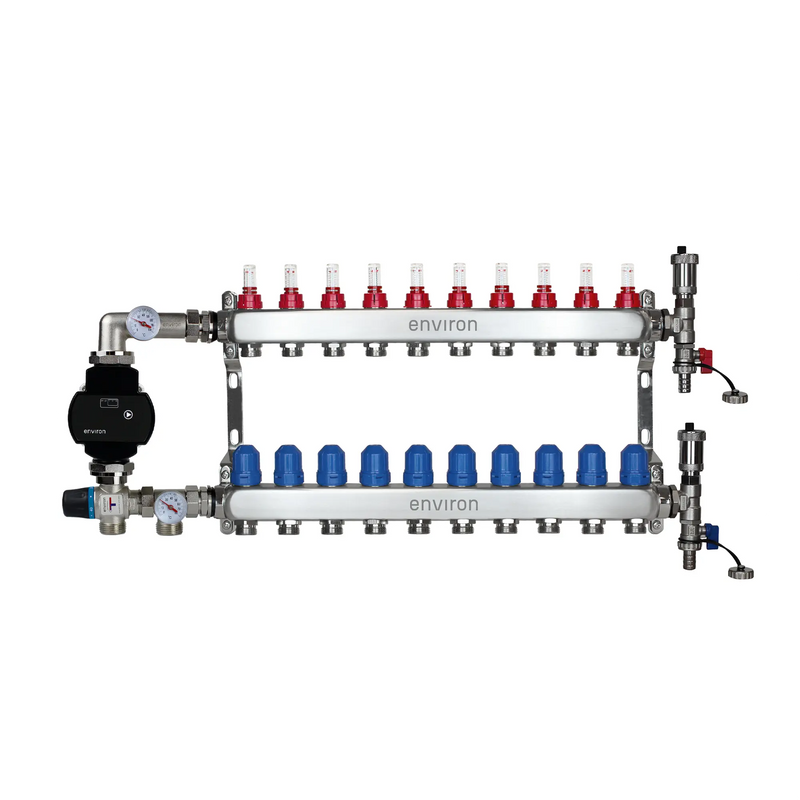 Kit de régulation à valeur fixe M058 avec pompe à haut rendement EcoStar 25/6 et collecteur de circuit de chauffage et accessoires