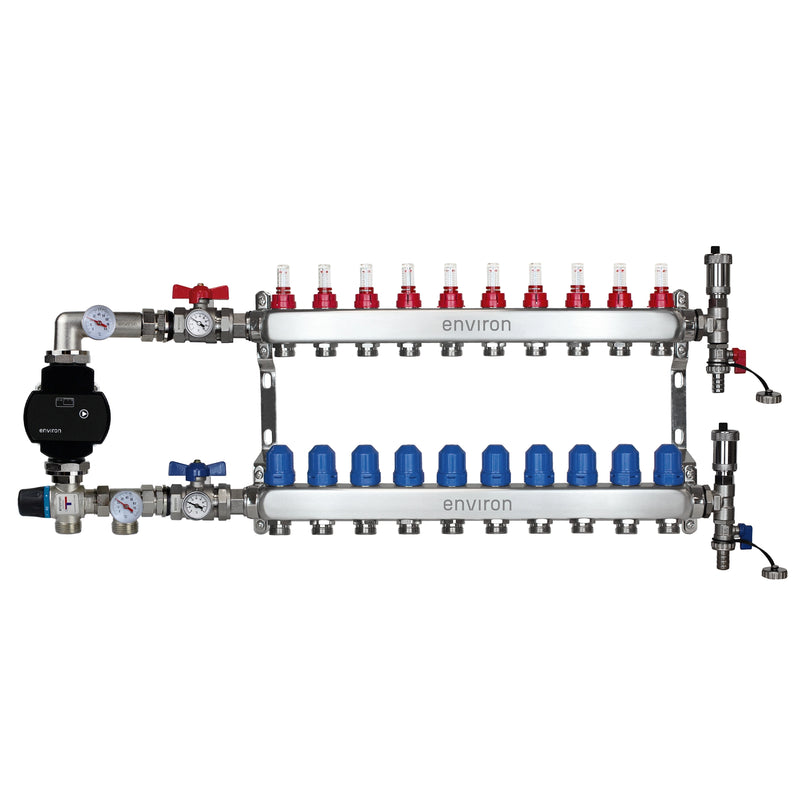 Kit de régulation à valeur fixe M058 avec pompe à haut rendement EcoStar 25/6 et collecteur de circuit de chauffage et accessoires