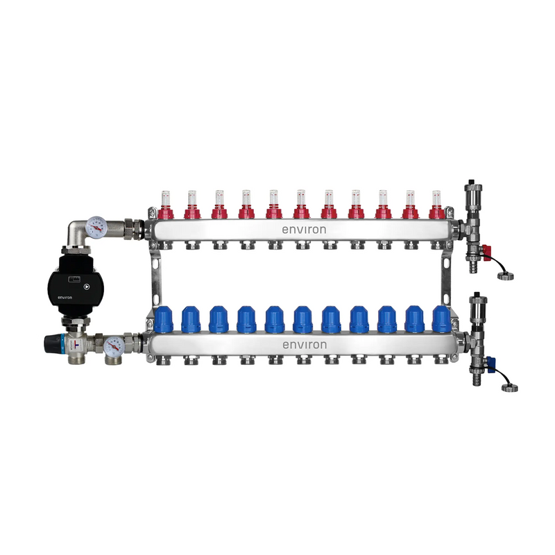 Kit de régulation à valeur fixe M058 avec pompe à haut rendement EcoStar 25/6 et collecteur de circuit de chauffage et accessoires