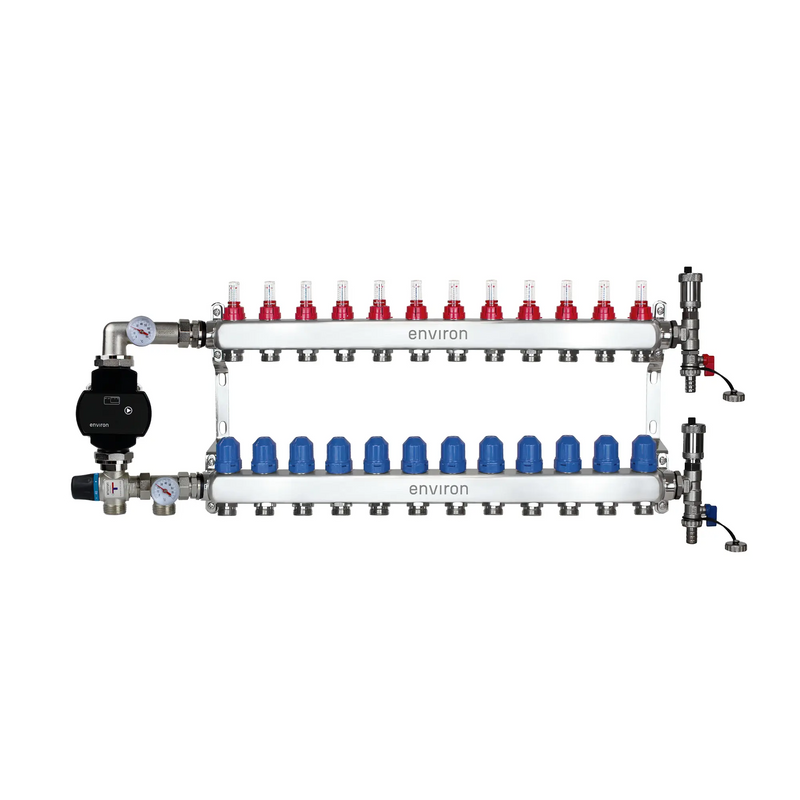 Kit de régulation à valeur fixe M058 avec pompe à haut rendement EcoStar 25/6 et collecteur de circuit de chauffage et accessoires