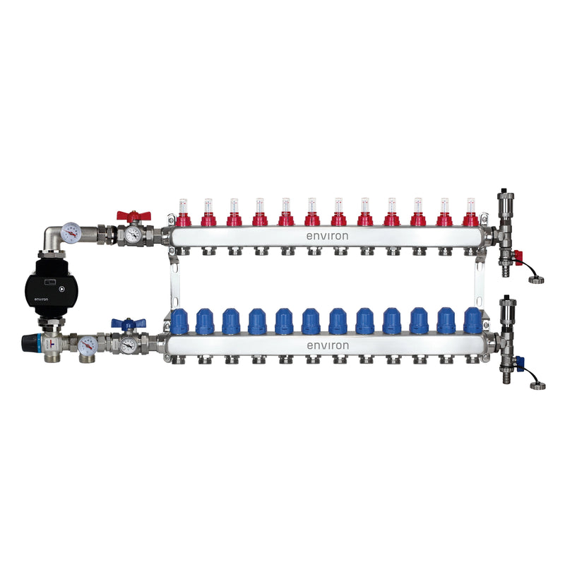 Kit de régulation à valeur fixe M058 avec pompe à haut rendement EcoStar 25/6 et collecteur de circuit de chauffage et accessoires