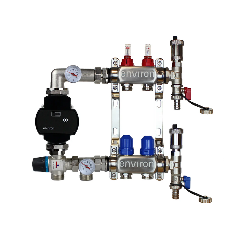 Kit de régulation à valeur fixe M058 avec pompe à haut rendement EcoStar 25/6 et collecteur de circuit de chauffage et accessoires