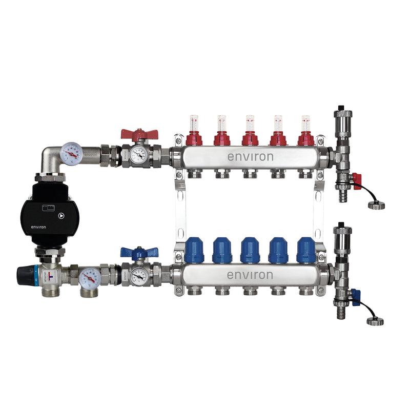 Kit de régulation à valeur fixe M058 avec pompe à haut rendement EcoStar 25/6 et collecteur de circuit de chauffage et accessoires