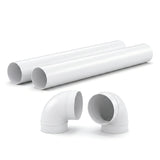 AquaBoost Luftkanal Set 150 – 2x Rohr 1 m, 2x Bogen 90°