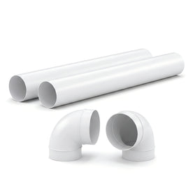 AquaBoost Luftkanal Set 150 – 2x Rohr 1 m, 2x Bogen 90°