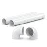 AquaBoost Luftkanal Set 150 – 2x Rohr 1 m, 2x Bogen 90°