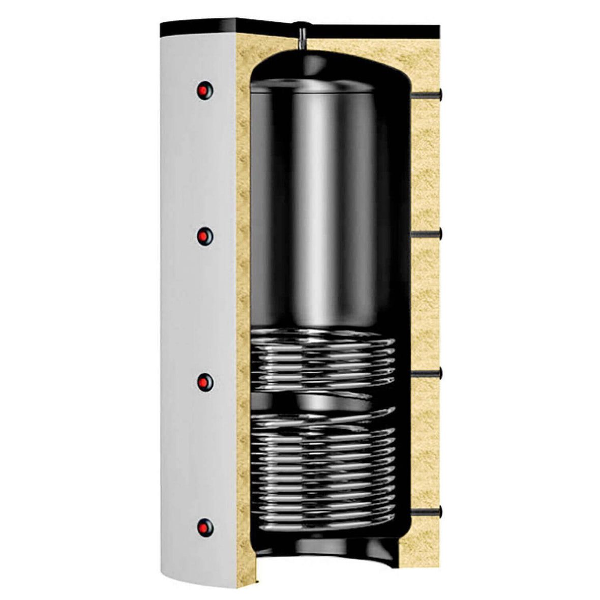 Laddotank buffer tank with one WT, 800L, 100mm fleece insulation