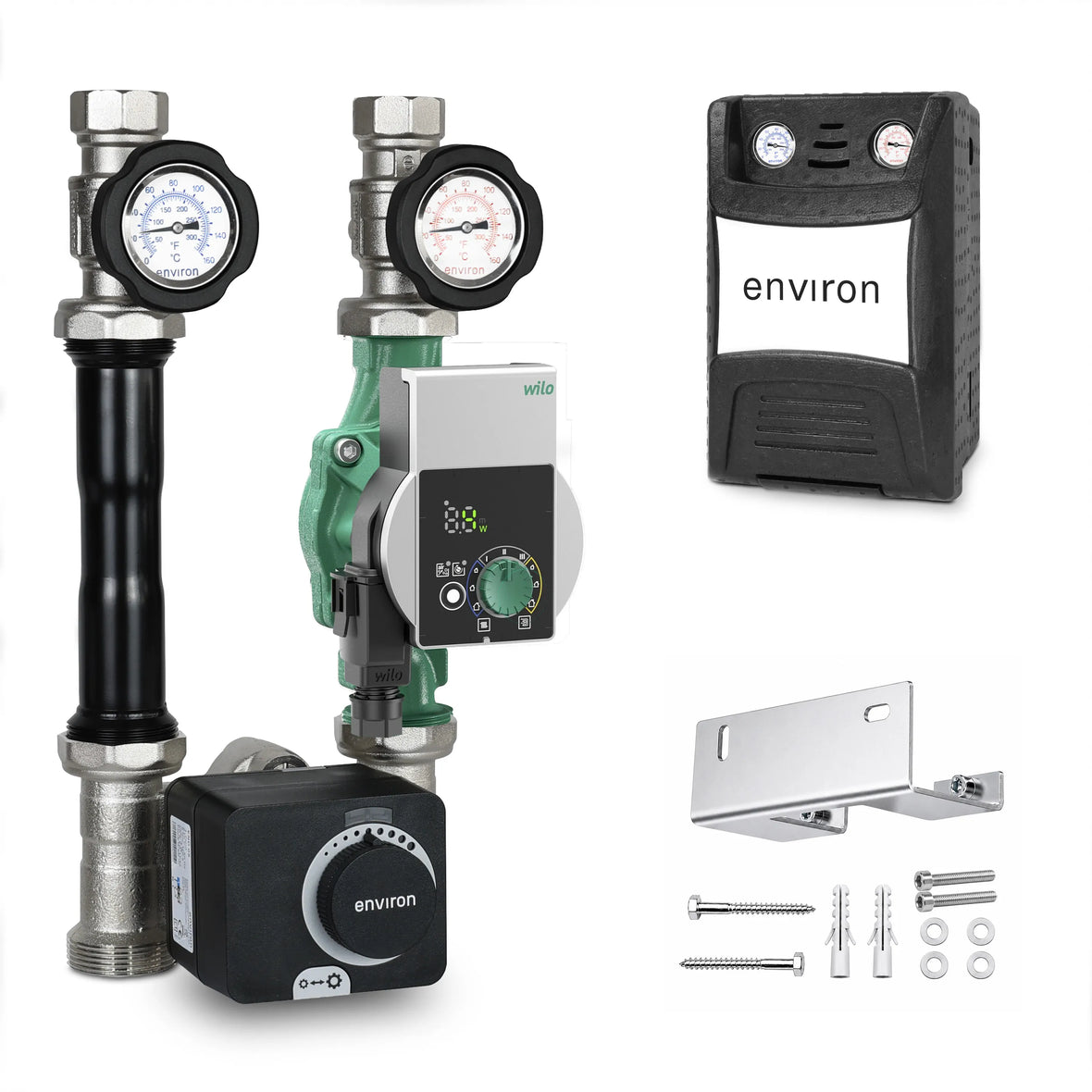 ProfiMix Heizkreispumpengruppe mit Drei-Wege-Mischer, Environ END05 Stellmotor und Wilo Yonos PICO 25/1-6 Hocheffizienzpumpe
