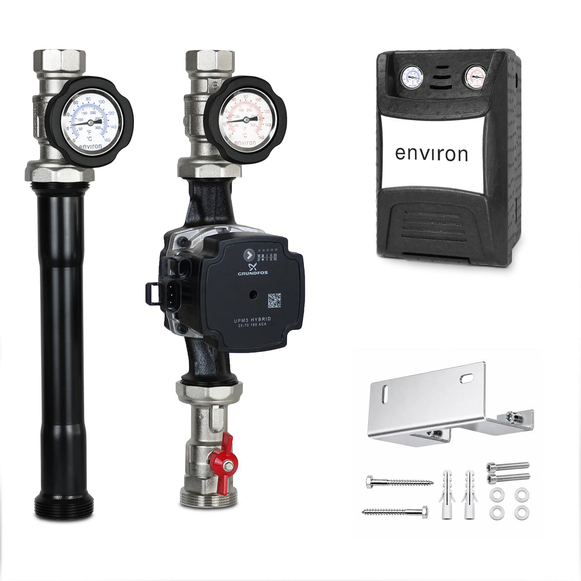Groupe de pompes de circuit de chauffage ProfiMix direct, avec pompe à haut rendement Grundfos UPM3 Hybrid 25/7