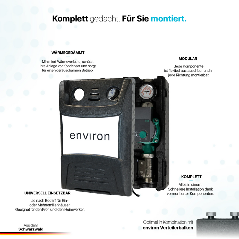 ProfiMix Heizkreispumpengruppe mit Drei-Wege-Mischer, Environ END05 Stellmotor und Wilo Yonos PICO 25/1-6 Hocheffizienzpumpe