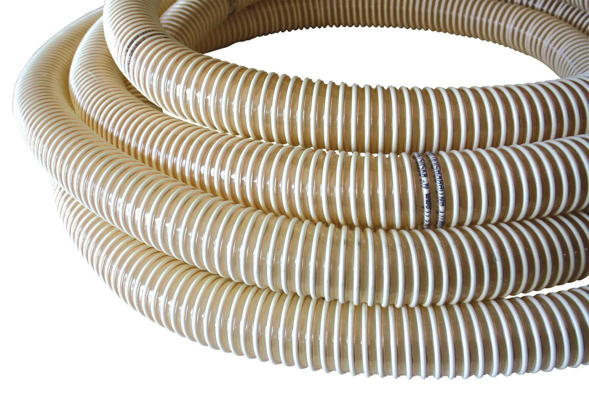 Tubo de pellets PU Ø 50 mm – durabilidad de 20 a 25 años, antiestático, transparente