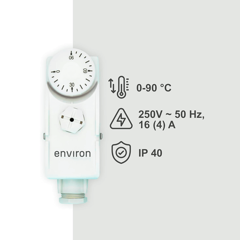 Tauchthermostat Regelbereich 0-90°C mit Tauchhülse 100mm