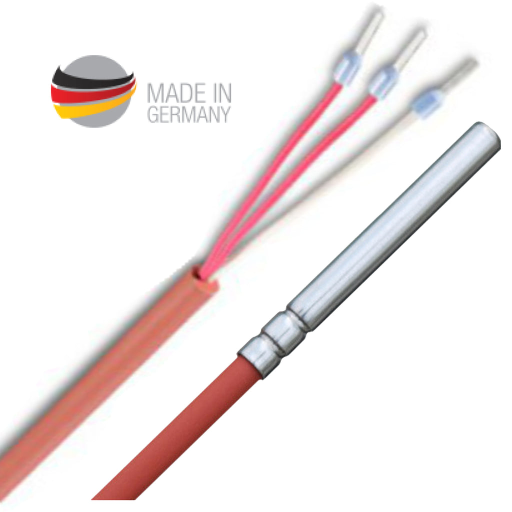Hülsen- / Kabeltemperaturfühler PT1000 mit Silikonkabel | Tauchfühler Hülsen- / Kabeltemperaturfühler PT1000 mit Silikonkabel | Tauchfühler