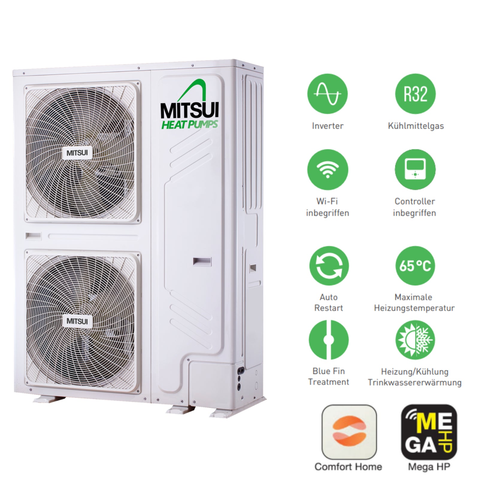 A++ Wärmepumpe MHPA30RP24P3MI Monoblock 30 kW, gas R32, 380V + BAFA Förderung