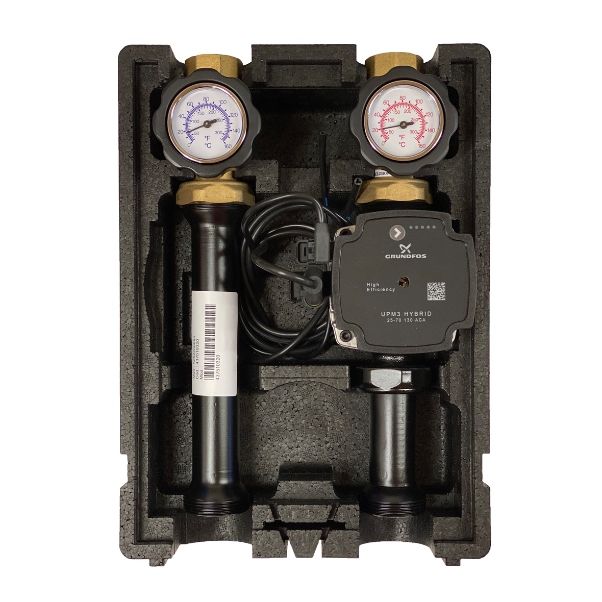 Grupo de bombas para circuito de calefacción EcoMix directo con bomba de alta eficiencia Grundfos UPM3 Hybrid 25/7