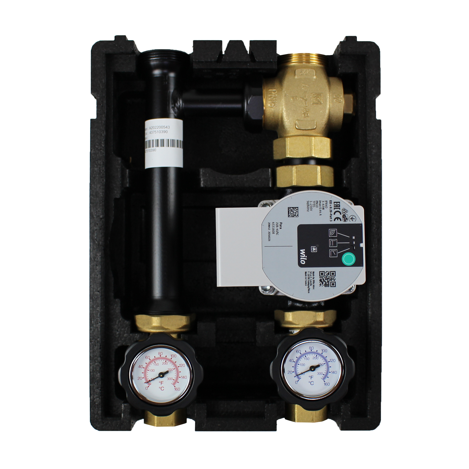 Thermoreflux X Rücklaufanhebung mit Festwertthermostat 60°C mit Wilo Para STG 25/8,75 Hocheffizienzpumpe