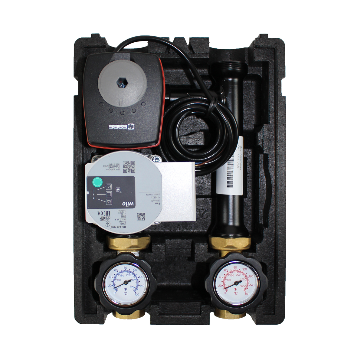 Surpresseur de retour Thermoreflux X avec servomoteur électrique Esbe Ara 561 et pompe à haut rendement Wilo Para 25/6