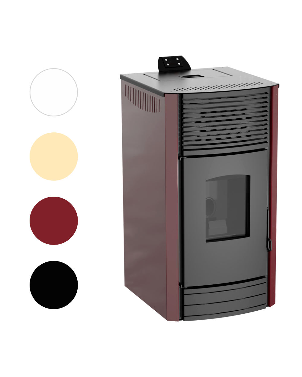 A+ Enya Air pellet stove in different colors 