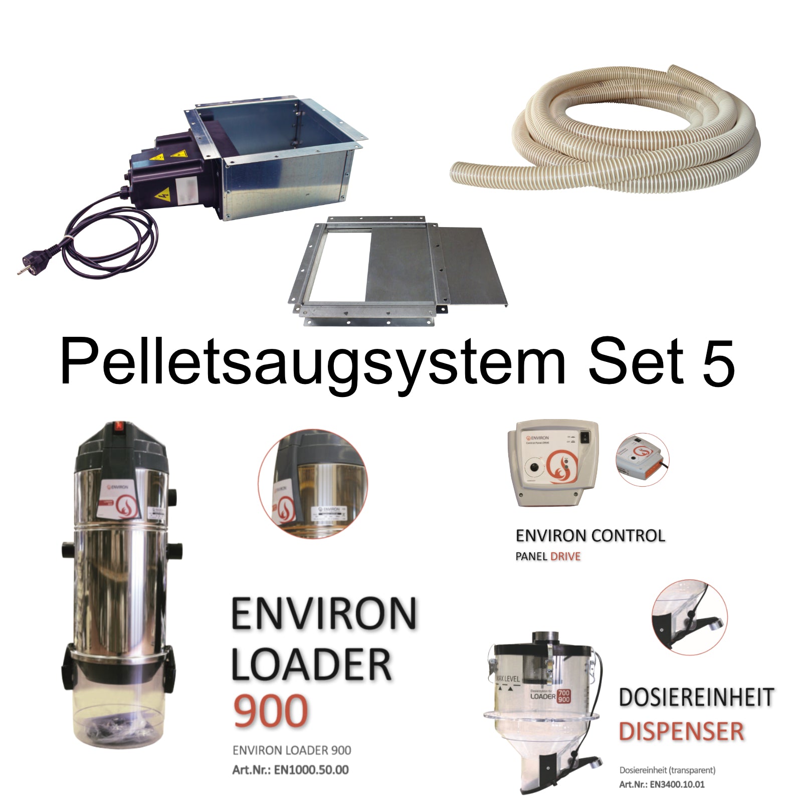 Environ Pelletsaugsystem Set 5 - Pellet entnahme durch motorisierte Düse