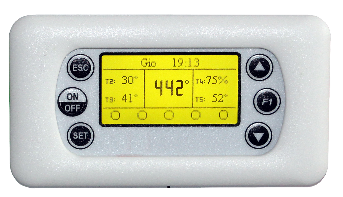 GP500 UNI – Control universal de temperatura – 5 entradas y 5 relés – NTC / PT1000 / Tipo K / 0-10V