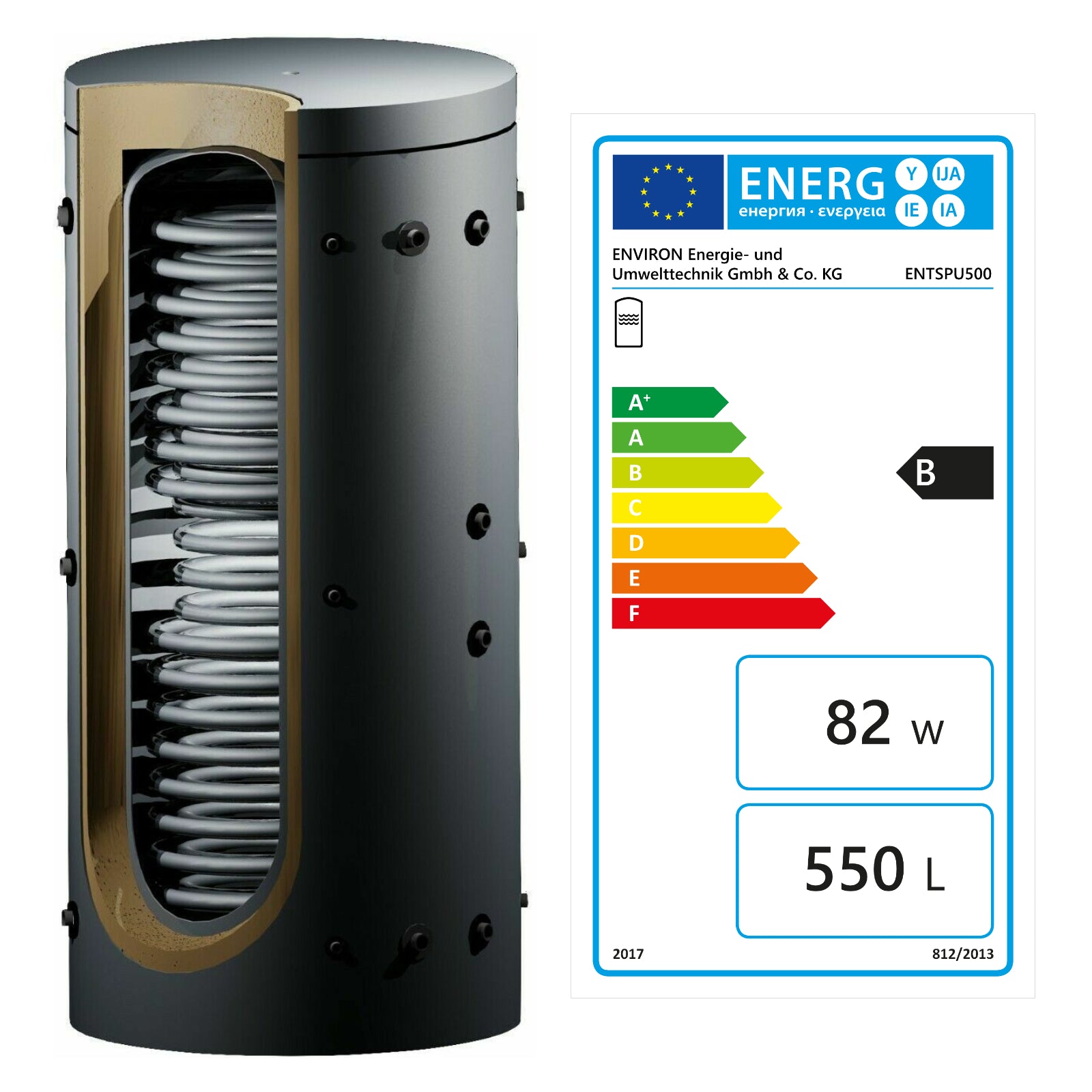 A+++ Mitsui Wärmepumpe mit 550 Liter Hygienespeicher für Brauchwasser und Heizung