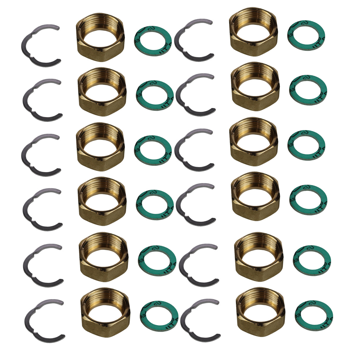 Set da 10 manicotti filettati / raccordi per tubo ondulato in acciaio inox