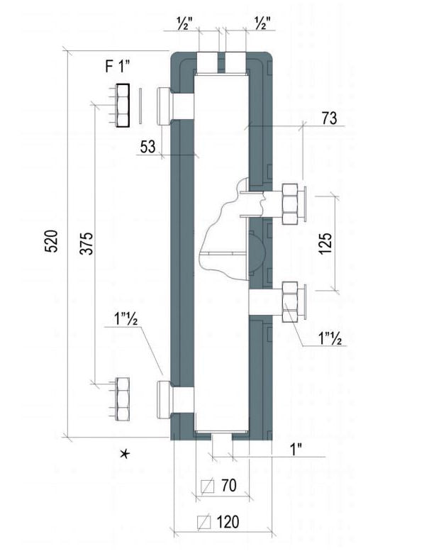 Hydraulische Weiche 4m³/h CP 70