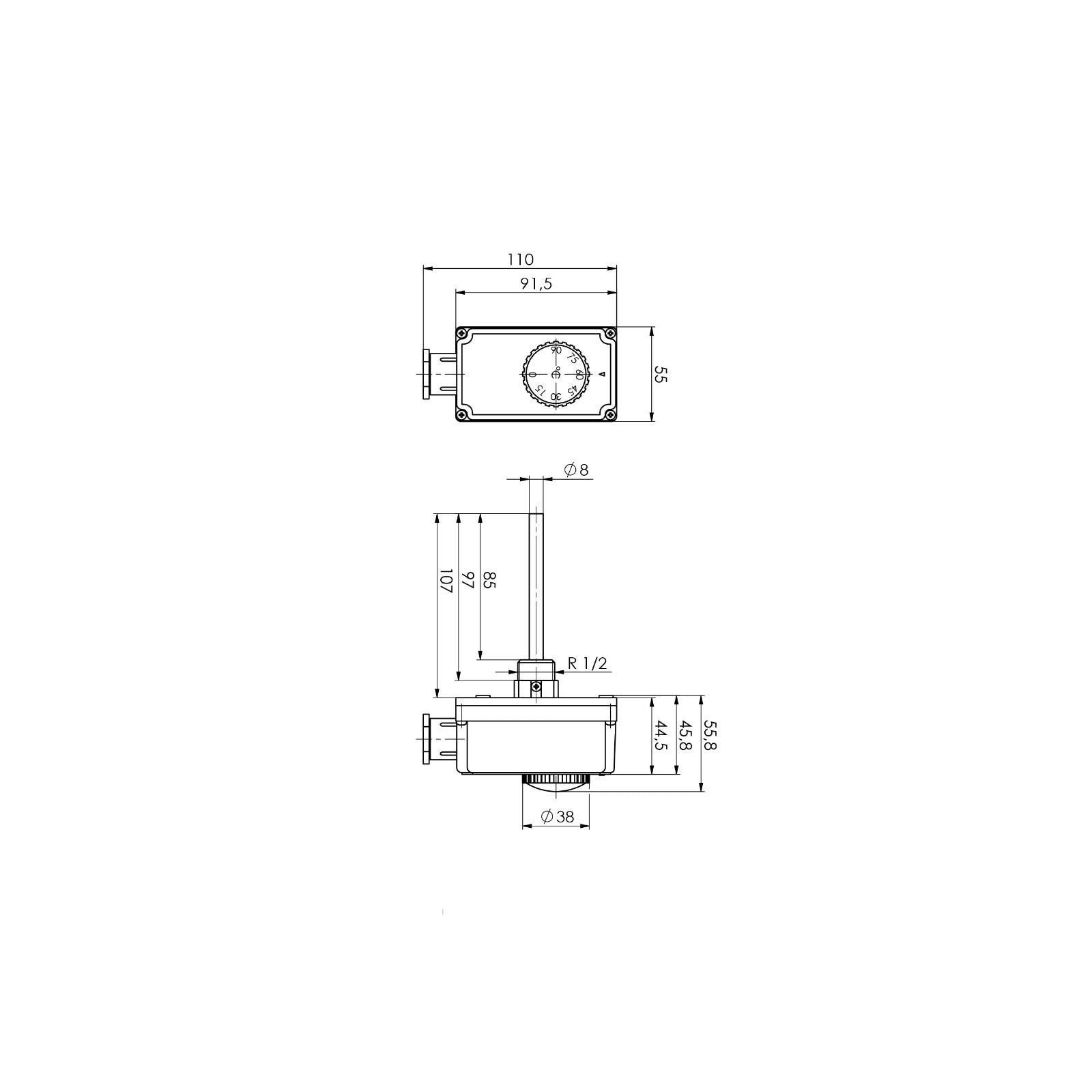 Tauchthermostat TC200A 1750 / 0-90°C